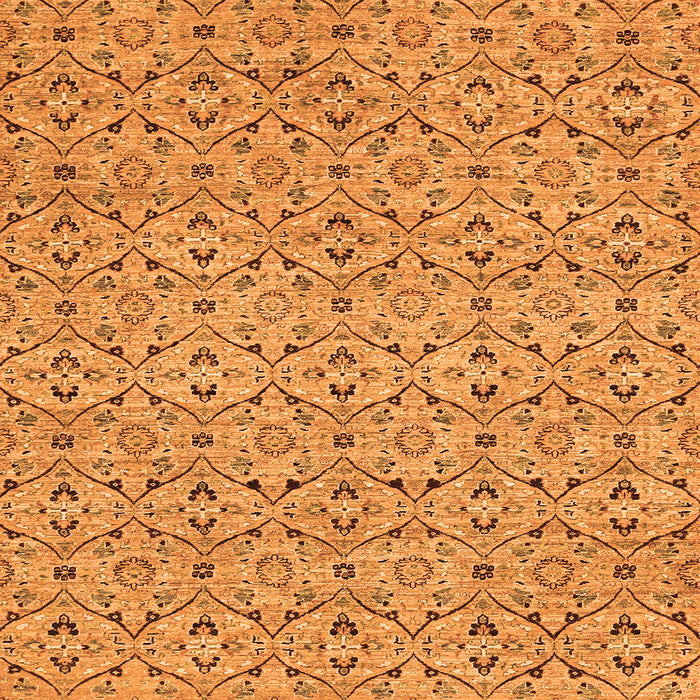 Square Machine Washable Abstract Orange Modern Area Rugs, wshabs4073org