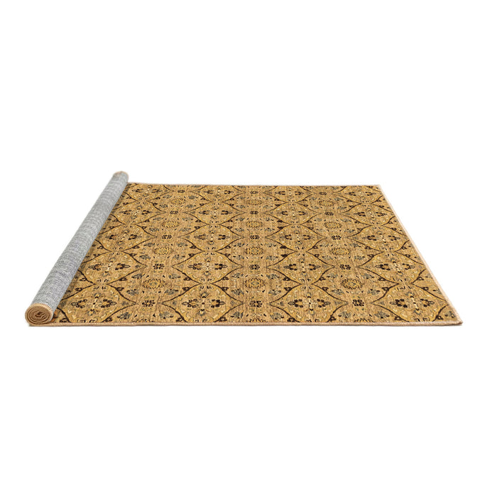 Sideview of Machine Washable Abstract Brown Modern Rug, wshabs4073brn