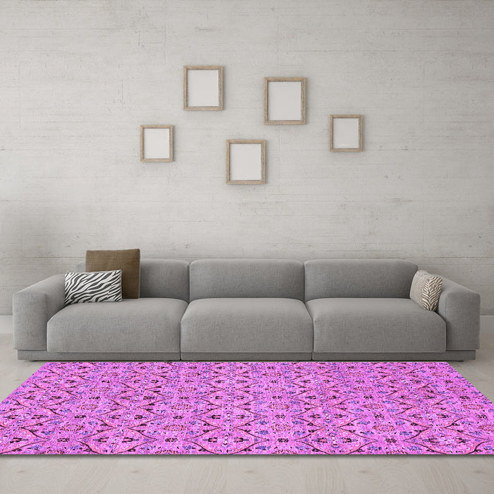Machine Washable Abstract Purple Modern Area Rugs in a Living Room, wshabs4073pur