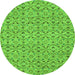 Round Abstract Green Modern Rug, abs4073grn