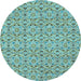 Round Abstract Light Blue Modern Rug, abs4073lblu