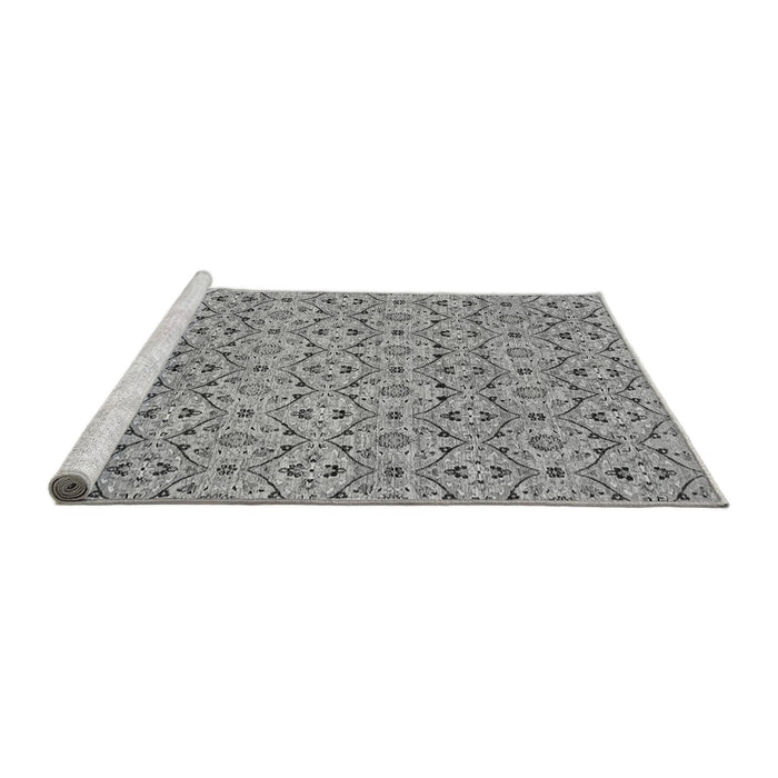 Sideview of Machine Washable Abstract Gray Modern Rug, wshabs4073gry