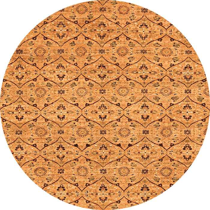 Round Abstract Orange Modern Rug, abs4073org