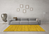 Machine Washable Abstract Yellow Modern Rug, wshabs4073yw