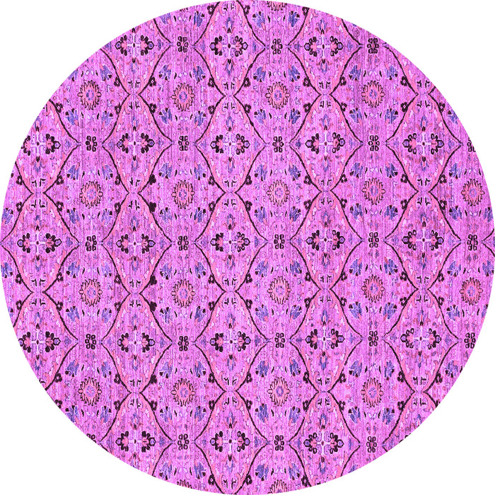 Round Abstract Purple Modern Rug, abs4073pur