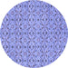 Round Abstract Blue Modern Rug, abs4073blu