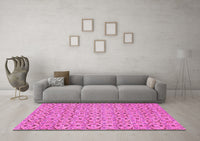 Machine Washable Abstract Pink Modern Rug, wshabs4073pnk