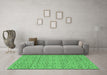 Machine Washable Abstract Emerald Green Modern Area Rugs in a Living Room,, wshabs4073emgrn