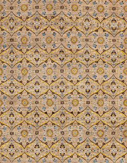 Abstract Gold Brown Modern Rug, abs4073