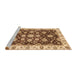 Sideview of Machine Washable Abstract Yellow Rug, wshabs4074