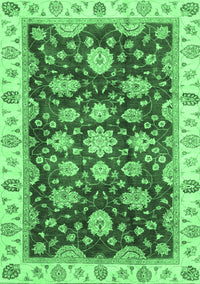 Oriental Emerald Green Traditional Rug, abs4074emgrn