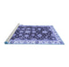 Sideview of Machine Washable Oriental Blue Traditional Rug, wshabs4074blu