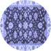 Round Oriental Blue Traditional Rug, abs4074blu