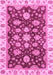 Machine Washable Oriental Pink Traditional Rug, wshabs4074pnk