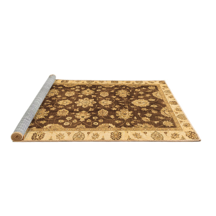Sideview of Machine Washable Oriental Brown Traditional Rug, wshabs4074brn