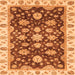 Square Machine Washable Oriental Orange Traditional Area Rugs, wshabs4074org