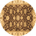 Round Oriental Brown Traditional Rug, abs4074brn