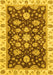 Machine Washable Oriental Yellow Traditional Rug, wshabs4074yw