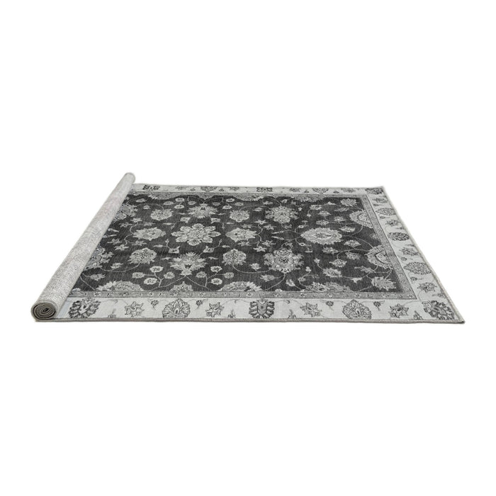Sideview of Machine Washable Oriental Gray Traditional Rug, wshabs4074gry