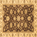 Square Machine Washable Oriental Brown Traditional Rug, wshabs4074brn