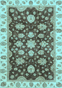 Oriental Light Blue Traditional Rug, abs4074lblu