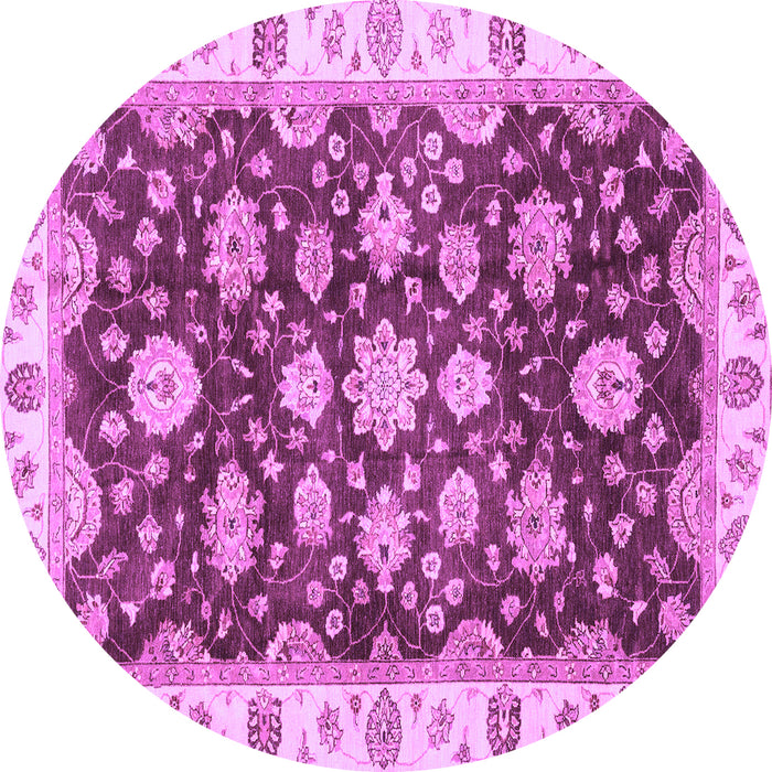 Round Oriental Purple Traditional Rug, abs4074pur