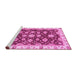 Sideview of Machine Washable Oriental Pink Traditional Rug, wshabs4074pnk