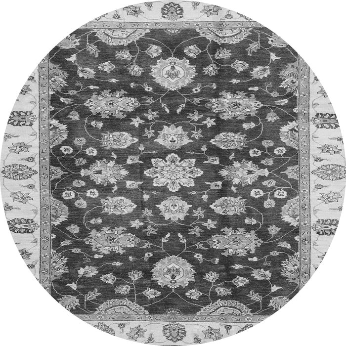 Round Oriental Gray Traditional Rug, abs4074gry
