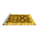 Sideview of Machine Washable Oriental Yellow Traditional Rug, wshabs4074yw