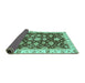 Sideview of Oriental Turquoise Traditional Rug, abs4074turq