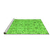 Sideview of Machine Washable Abstract Green Modern Area Rugs, wshabs4075grn