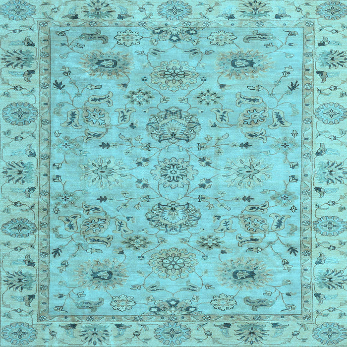 Square Machine Washable Abstract Light Blue Modern Rug, wshabs4075lblu