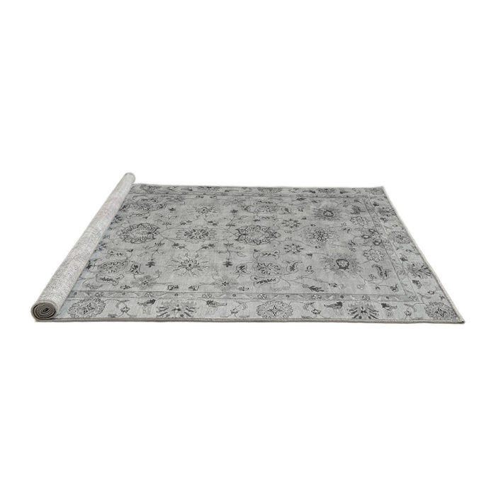 Sideview of Machine Washable Abstract Gray Modern Rug, wshabs4075gry