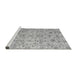 Sideview of Machine Washable Abstract Gray Modern Rug, wshabs4075gry