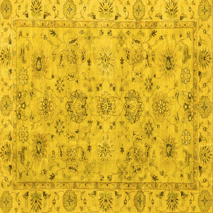 Square Abstract Yellow Modern Rug, abs4075yw