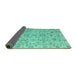 Sideview of Abstract Turquoise Modern Rug, abs4075turq