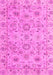 Machine Washable Abstract Pink Modern Rug, wshabs4075pnk