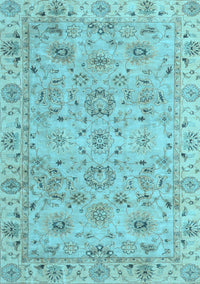 Abstract Light Blue Modern Rug, abs4075lblu