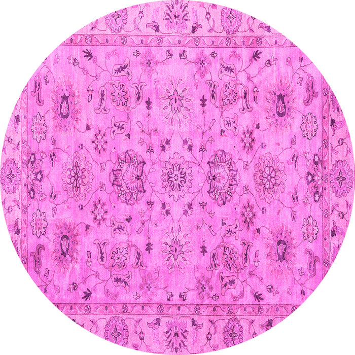 Round Machine Washable Abstract Pink Modern Rug, wshabs4075pnk