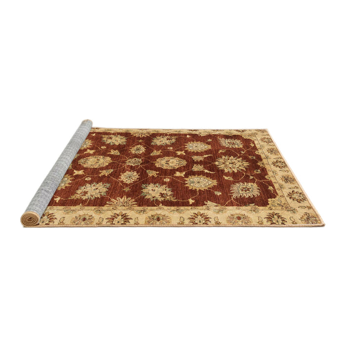 Sideview of Machine Washable Abstract Orange Rug, wshabs4076