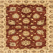 Square Machine Washable Abstract Orange Rug, wshabs4076