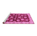 Sideview of Machine Washable Oriental Pink Traditional Rug, wshabs4076pnk