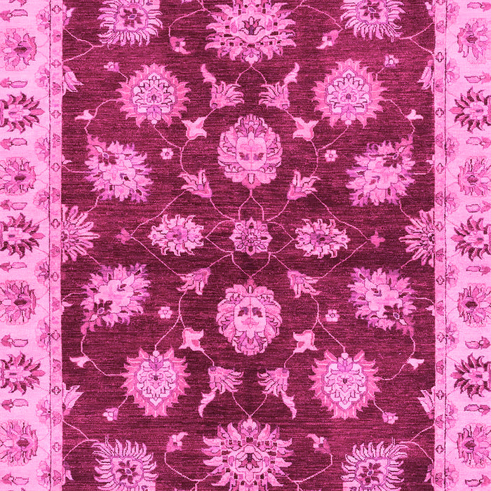 Machine Washable Oriental Pink Traditional Rug, wshabs4076pnk