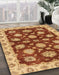 Abstract Orange Oriental Rug in Family Room, abs4076