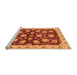 Sideview of Machine Washable Oriental Orange Traditional Area Rugs, wshabs4076org