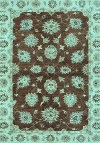 Oriental Light Blue Traditional Rug, abs4076lblu