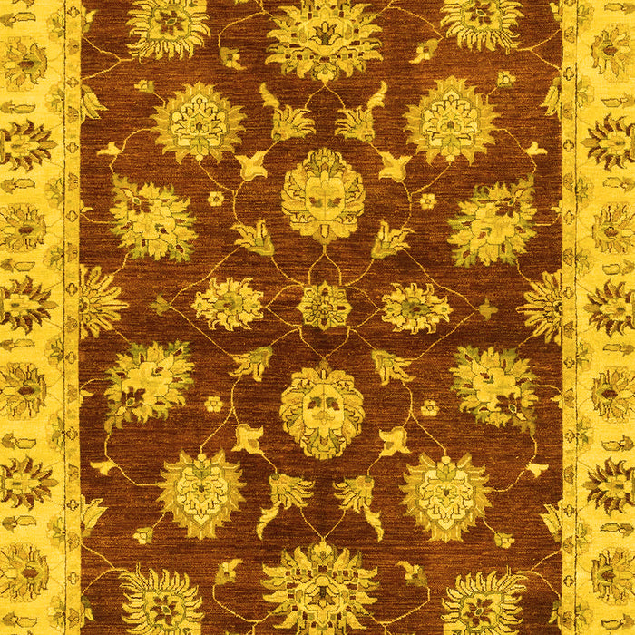Machine Washable Oriental Yellow Traditional Rug, wshabs4076yw