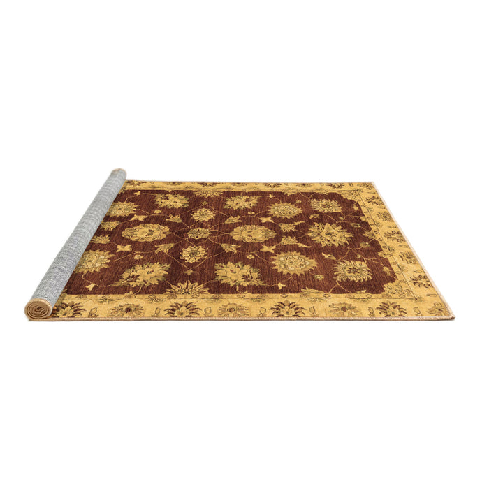 Sideview of Machine Washable Oriental Brown Traditional Rug, wshabs4076brn