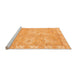 Sideview of Machine Washable Abstract Orange Modern Area Rugs, wshabs4077org