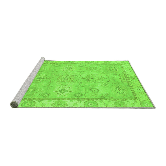 Sideview of Machine Washable Abstract Green Modern Area Rugs, wshabs4077grn